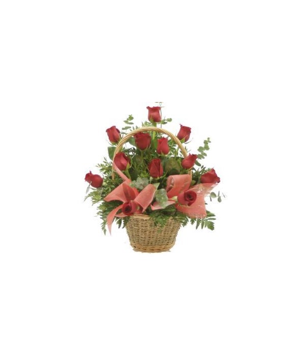 Basket of Red Roses