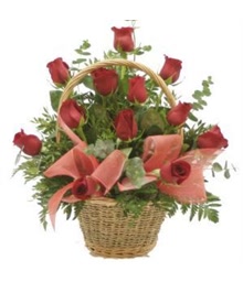 Basket of Red Roses